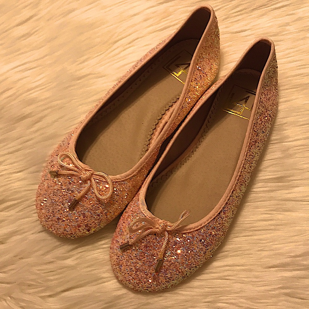 NEW L4L Pink Glitter Flats
